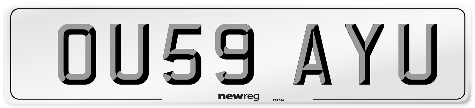 OU59 AYU Number Plate from New Reg